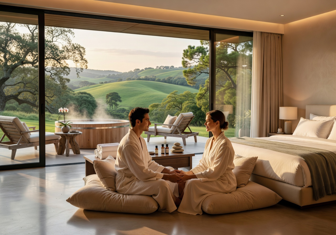 Couples wellness retreat luxury suite