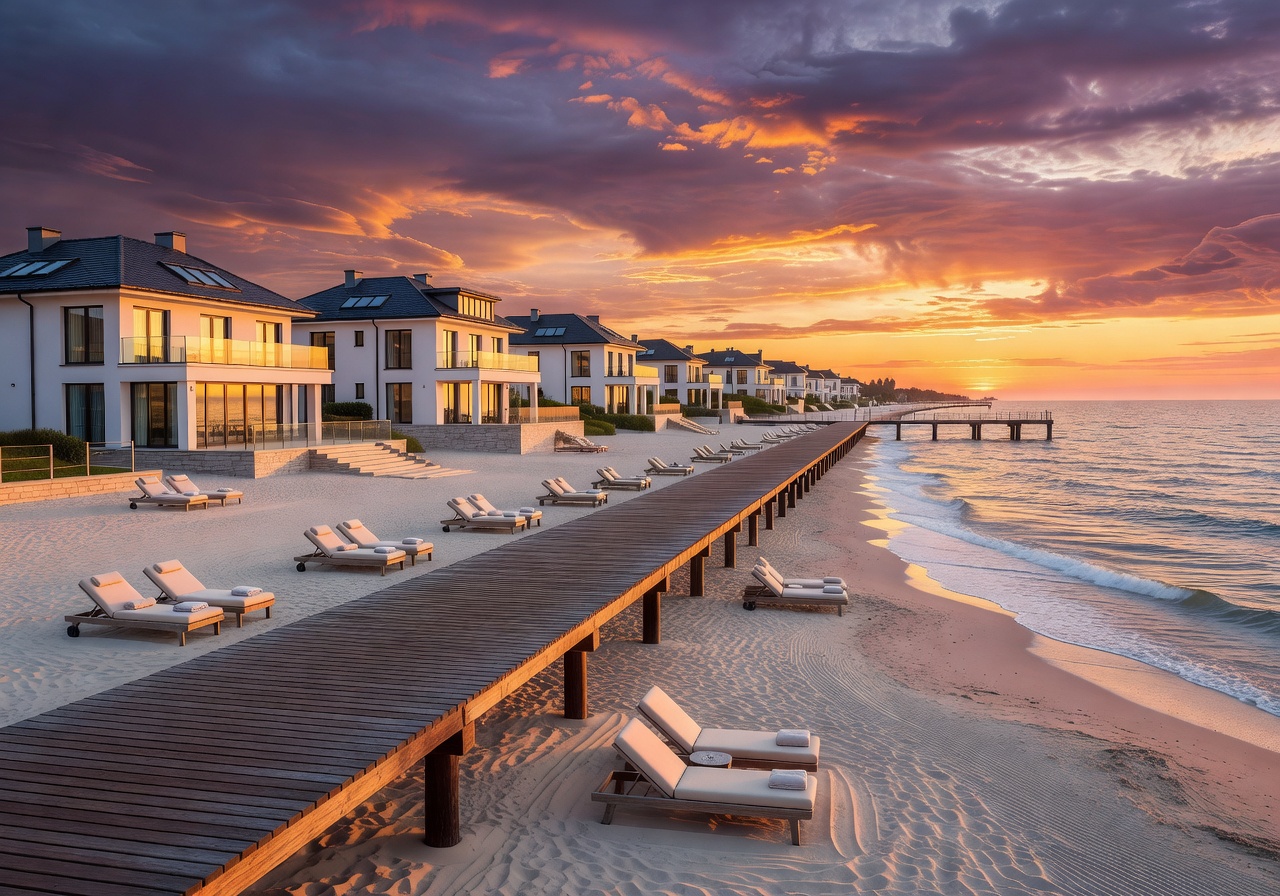 Sopot Baltic coast luxury beachfront sunset